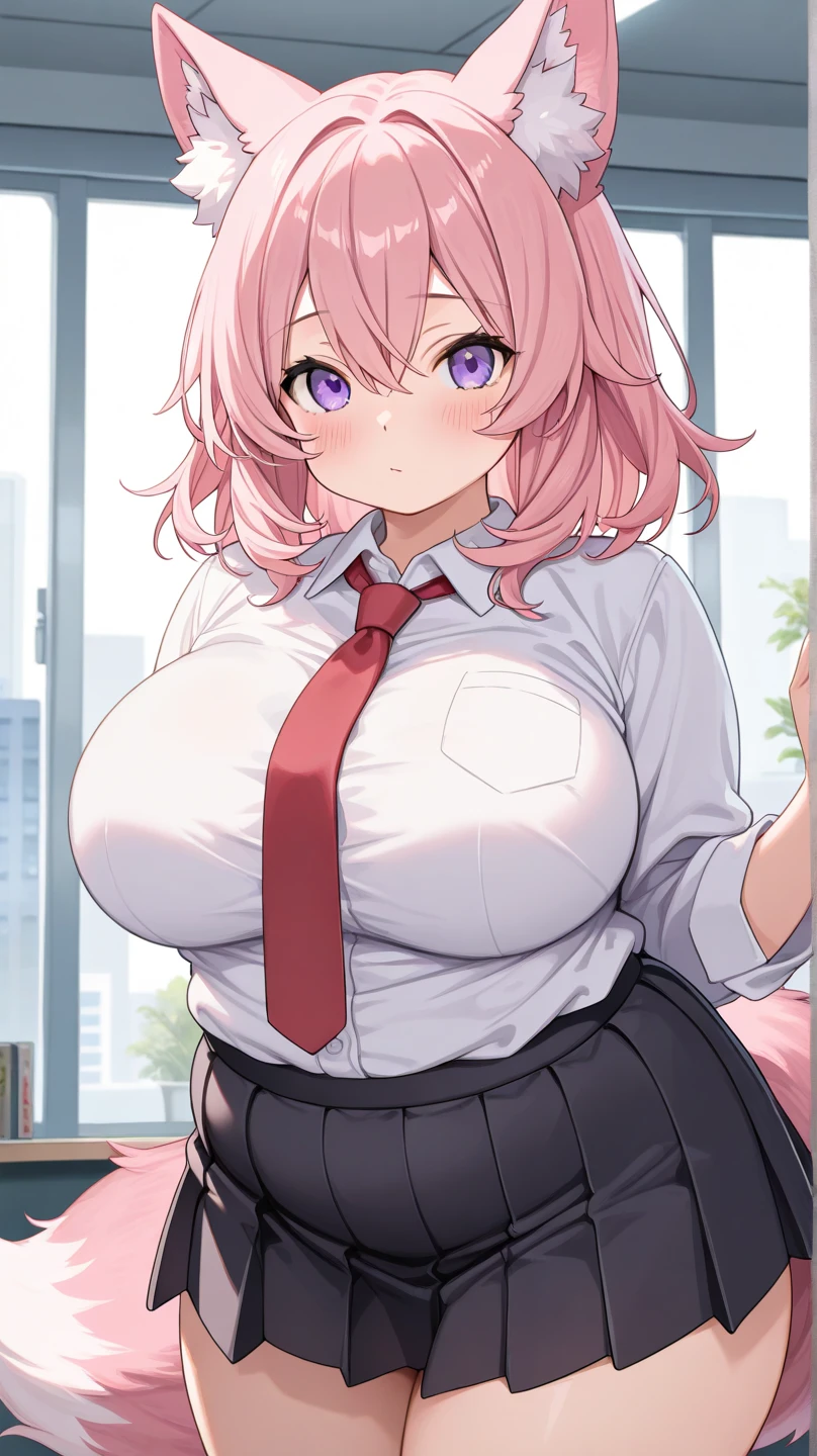 1 Cute naughty receptionist, (dark elf, dark skin:1.3), Pastel colors hair, (large breasts:1.2, Thighs:1.2, thick legs:1.2, curvy:1.2), (pink hair, short hair, flipped hair:1.2, tired hair, hair intakes), red eyes, (naked:1.2), standard height, (slant eyes, blush:1.2, evil smiling), at the adventurer's guild, A bulletin board with posted paper, nfsw, sweat, (cum in vaginal:1.3), vaginal sex, (steamy breath:1.3)