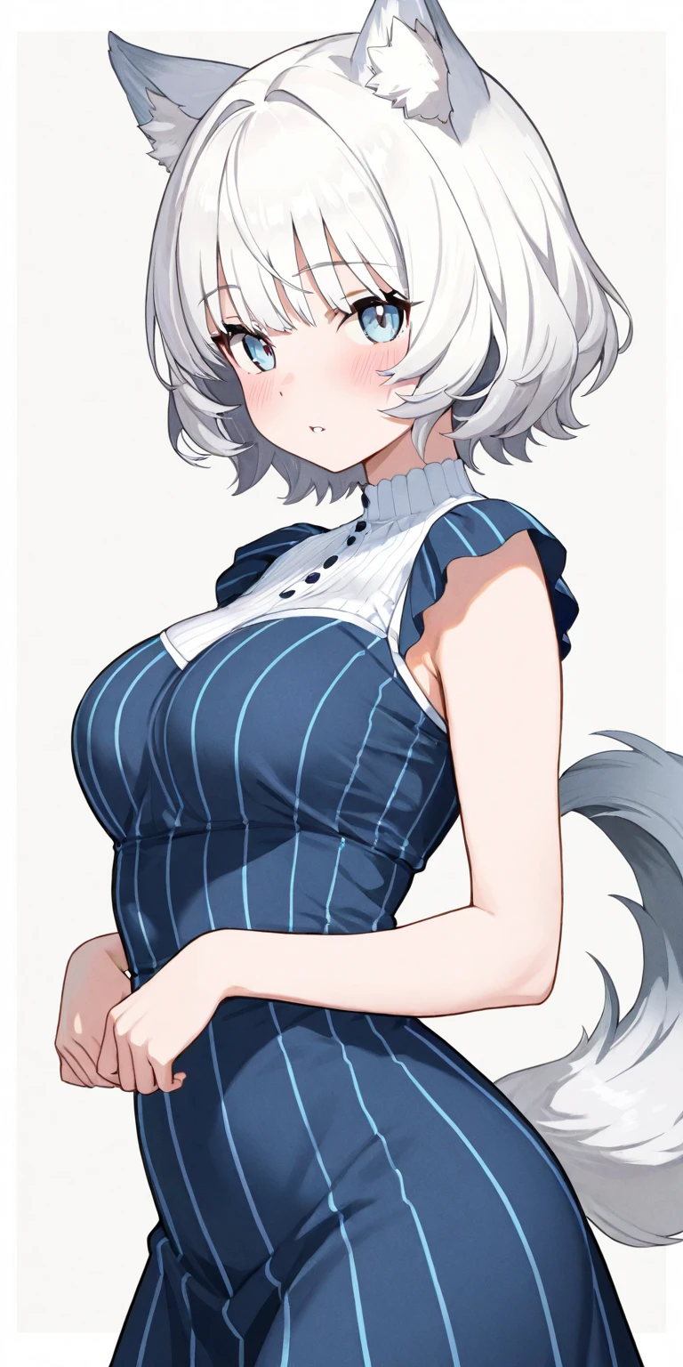 Saye Niijima | um close de um ibrida com orelhas de lobo e tubarão e top de sutiã, catgirl anime, linda catgirl anime, catgirl anime fofa, fursona feminina, garota gato atraente, garota anime com orelhas de lobo tubarão, catgirl, neferpitou, Eu um rabo de tubarão e lobopersonagem. Granville