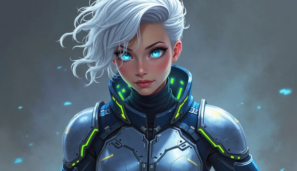 complex 3d render ultra detailed of a beautiful porcelain profile woman android face, cyborg, robotic parts, 150 mm, beautiful studio soft light, rim light, vibrant details, luxurious cyberpunk, lace, ((glowing blue eyes:1.5)), hyperrealistic, anatomical, facial muscles, cable electric wires, microchip, elegant, beautiful background, octane render, H. R. Giger style, 8k, best quality, masterpiece, illustration, an extremely delicate and beautiful, extremely detailed ,CG ,unity ,wallpaper, (realistic, photo-realistic:1.37),Amazing, finely detail, masterpiece,best quality,official art, extremely detailed CG unity 8k wallpaper, absurdres, incredibly absurdres, robot, silver halmet, full body