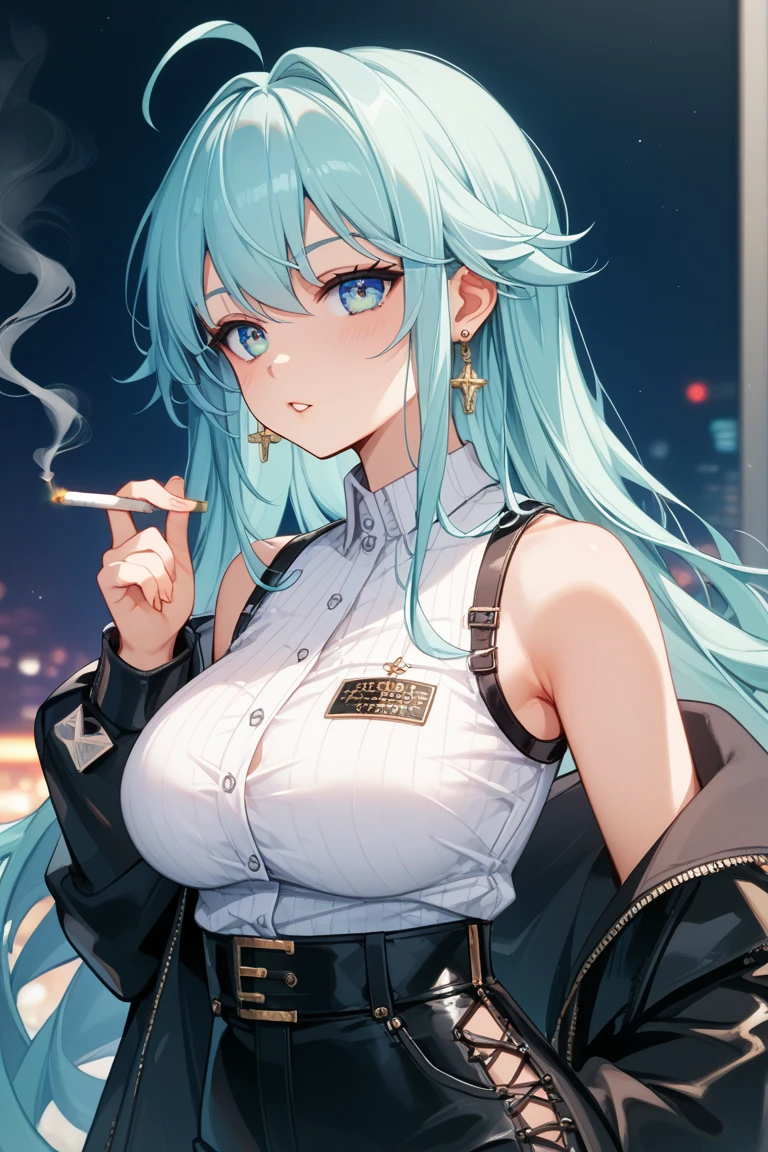 garota ruiva, vestindo tema de fortnite, sorriso lindo, seios grandes, hair with braids, jacket with open buttons showing transparent bra, calcinha transparente, armas de fortnite, em uma cena de fortnite