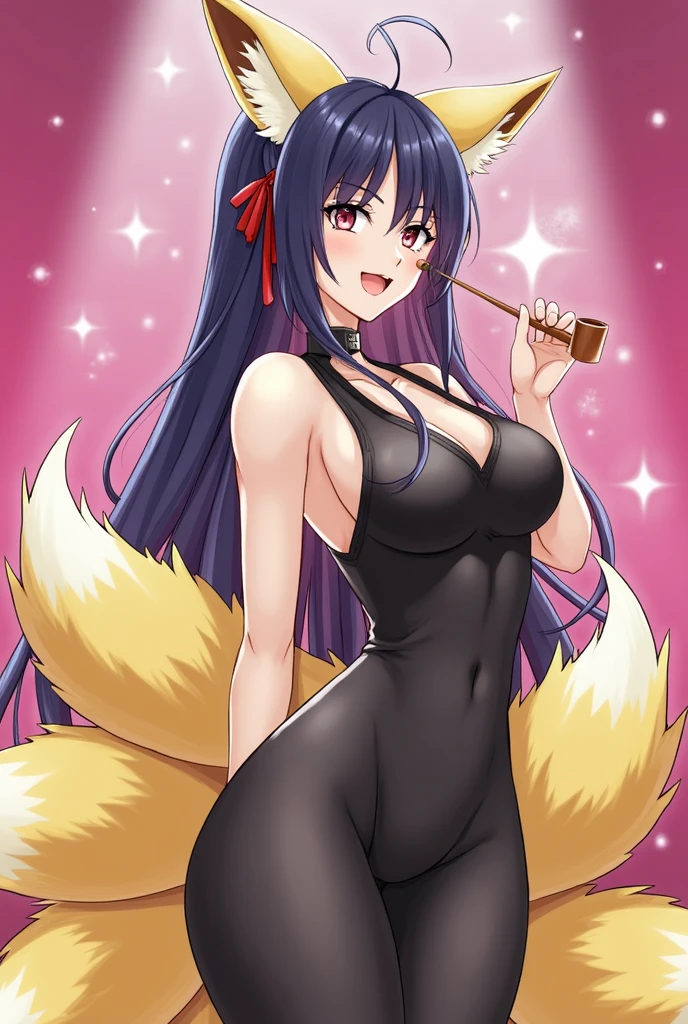 (((masterpiece, highest quality, ultra detailed, sharp focus, 32k, UHD, HDR, vibrant colours, perfect anime girl, anime style polished:1.2))), best lightings, (perfect detailed anatomy, beautiful detailed eyes&hair, beautiful face, shiny skin), depth of field, detailed outfits, good anatomy, (nice hands, perfect hands:1.2), 1girl, solo, 19years old, pale skin, short stature, shaped waist, (beautiful medium breasts), (long hair, wavy long hair, detailed shiny black long hair, detailed red eyes, eyes highlight), ideal ratio, ideal ratio body proportions, (nice hands, perfect hands), (appropriate posture), (appropriate configuration), (seductive pose:0.9), Dazzling Smile,(coquettish)1.3, blush, BREAK (Red PLAYBOY BUNNY, Red PLAYBOY BUNNY HAIRBAND: 1.2), (Leotard with Fishnet tights: 1.3), Red BOWTIES, Wrist Cuffs, Earrings, BREAK (contrapposto: 1.5), (hands on waist: 1.4), (cowboy shot: 1.2), Looking at viewer, BREAK (night, casino: 1.2), Blurry background,