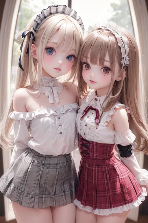 Armin's chibi girl、A very cute and fascinating piece of art. Two adorable girls with ermine-like features are drawn in chibi style.。. The girls have big round eyes and long eyelashes that make them more attractive.。. they have a delicacy, Button-like nose and cute little lips. Their faces are beautifully detailed, rosy cheeks and subtle blush. The girls are wearing colorful and stylish outfits, Reflecting their playful personalities. Her hair is also tied up cutely, Pigtails or buns decorated with ribbons or hairpins. The backdrop is a vibrant and quirky garden, full of flowers, wood, and butterflies. The entire scene is drawn with a soft touch.。, Dreamy texture, Reminiscent of watercolors. The colors are bright and vibrant, Pastel colors bring out the cuteness of the entire piece.. The lighting is warm and gentle, Create a cozy and inviting atmosphere. Image quality is of the highest standard, Ultra-detailed rendering and precise attention to every detail. The artwork iasterfully crafted to evoke a sense of joy and innocence, make it a true masterpiece.((((((lesbian kiss))))))