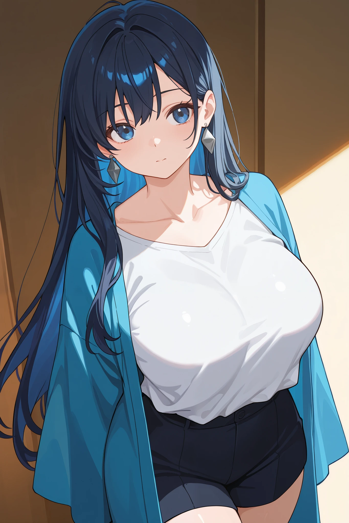 (((masterpiece))),fuyumi itadori, Anime girl characters, 1girl, solo, looking at viewer, medium hair long sleeves, cleavage, bigger breasts, closed mouth, collarbone, jacket, open clothes, open jacket, blue jacket, ground vehicle, sports bra, tall girl, horny, big ass, beautiful face,Charming, anime visual of a cute girl, screenshot from the anime film, & her expression is solemn, ahegao face, in the anime film, in an anime, anime visual of a young woman, she has a cute expressive face, still from anime, perfect breasts, she is tall, All bodies visible, ahegao face, the face is ahegao, she is horny, A perverted face, she so perverted, she smile so perverted, hd picture, 4k quality, details of the face is so good,bigger breasts,