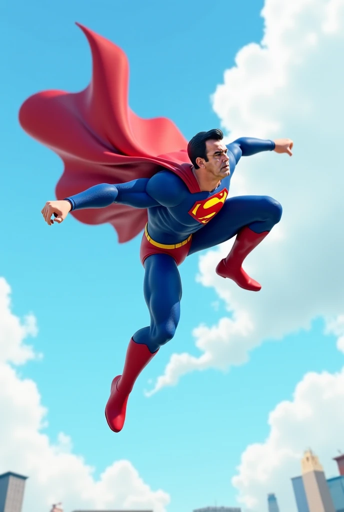 SuperMan voando, 3D, 4K