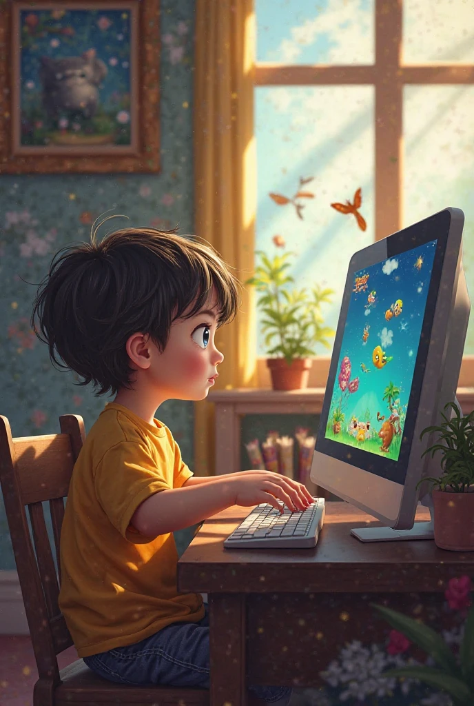 Child imagining a PC