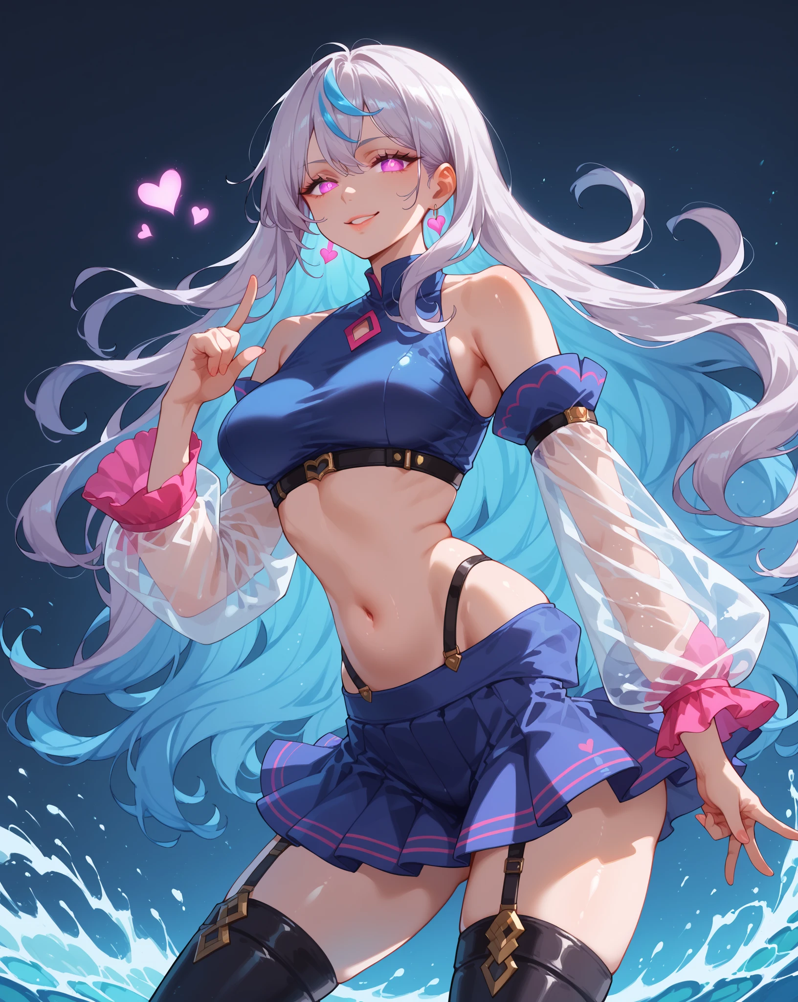 Cute girl with skirt belly punch in the corner of the ring,((masterpiece)),long hair,beautiful white skin、 ((charming))、happy smile、perfect proportions、(((Kickboxing)))、(((Mixed wrestling))), cute woman, baby face, BREAK source_anime, high detail, looking at viewer,POV, large chest, best quality, highly detailed, young face, white background,Droopy eyes,relaxed face,she attacks,frilly skirt,heart hair ornament,twintale hair, best quality, 1girl, solo, nice hands, perfect hands,