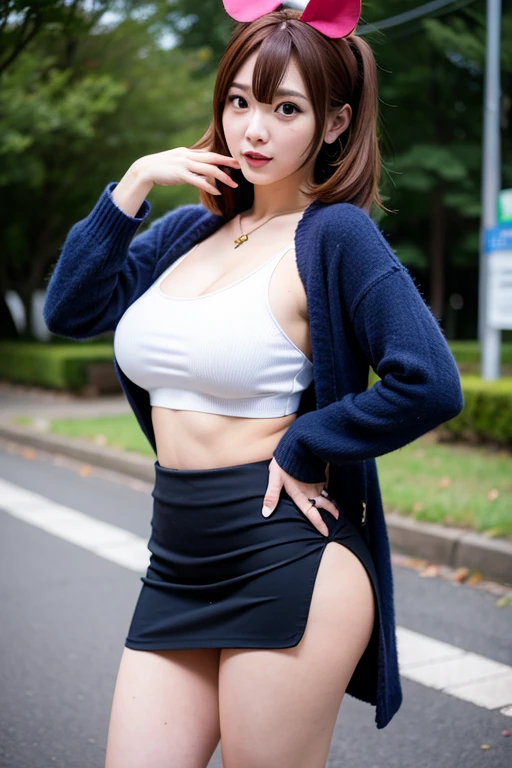 Japanese idol,cute,baby face:1.5,8 years old,shirt lift,((highest quality、8K resolution、master masterpiece、anthropology:1.3)), Photoreal, 35mm film, 1 girl,,((OL_business suit_navel tight skirt))、bra very、wrinkles around the eyes,wrinkles around the mouth、Glamour,A captivating smile、naughty look、heavy breathing,full body shot, looking at the camera, (Sweat) ,outdoor shooting_on the city street、smile,very huge areolas:1.9,