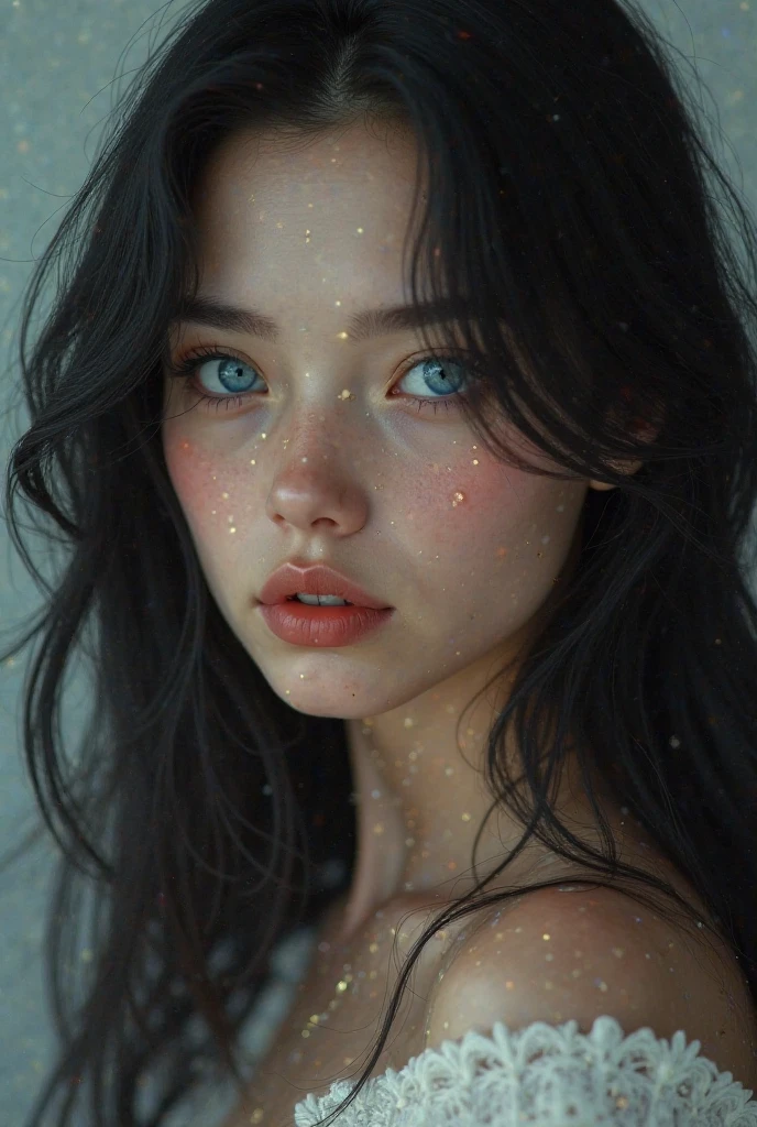 8kUHD, (photorealistic:1.5), sharp focus, one girl, sea queen churning up a storm, highly detailed natural skin, skin dimples, intricate details, mostly body revealing clothing, (cowboy shot), beautiful asian woman with wet hair, (precise and accurate anatomical body), artistic portrait, glowing fractal art, rising from a puddle of colorful iridescent oil, beautiful face, detailed and perfect face, (glowing blue eyes:1.2), perfect proportions, large breasts, slim waist, navel, crotch gap, sexy thighs, wide hips, curvy figure, curly long hair, brown hair, black eyes, lightly flowing silk top, wet see-through top, (dynamic pose, changing pose, dynamic angle), painting with beauty and inspiration, storm, wind, seascape, rough sea with waves, highly realistic, golden hour, cyberpunk style, cyberpunk, face lighting, front lighting,
