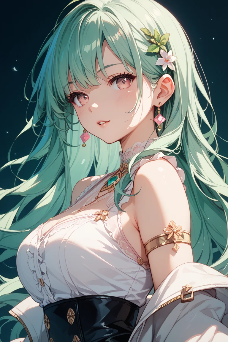 Faruzan, Faruzan, aqua hair, blunt bangs, cowlick, (green eyes:1.5), hair between eyes, hair accessories, long hair, (Symbol shaped pupils:1.5), (triangle student:1.5), Double tail, x hair accessories, open mouth,seductive smile,
rest pants, shorts,Wear a sweater, clavicle, long sleeve,
rest looking at viewer, whole body, (Cowboy shooting:1.5), Upper body,permanent,hands in pockets,
rest indoors, library,
rest (masterpiece:1.2), best quality, High resolution, unified 8k wallpaper,National Science Foundation ,(illustration:0.8), (Beautiful and delicate eyes:1.6), extremely detailed face, perfect lighting, Extremely detailed CG, (perfect hands, perfect anatomy),Beautiful breasts、huge breasts:1.4,plump breasts