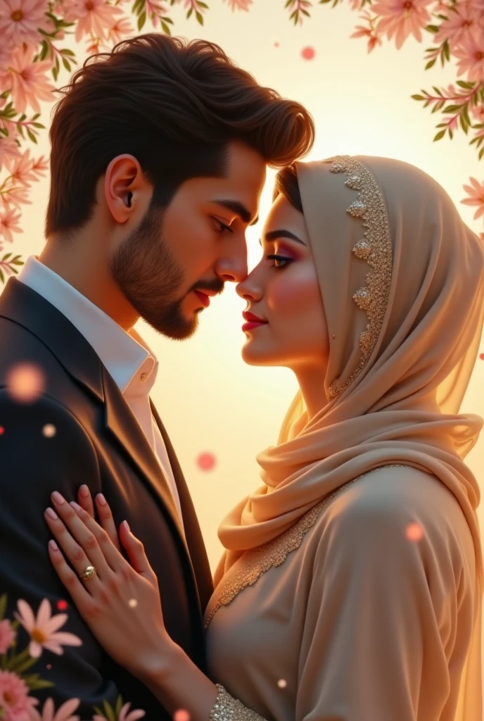 Muslim couple romantic