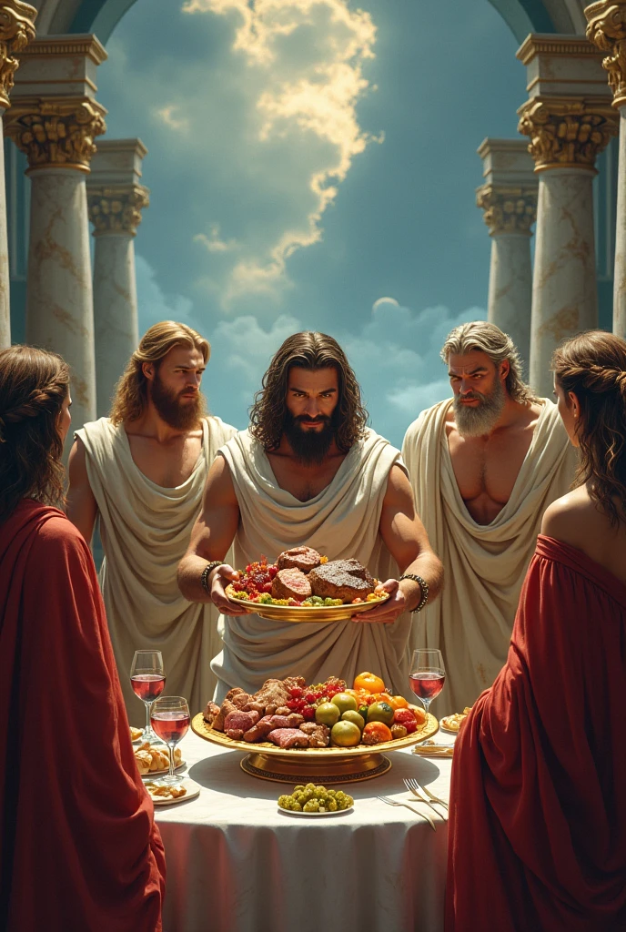 Davinci&#39;s Last Supper with famous wrestlers from the 80s.