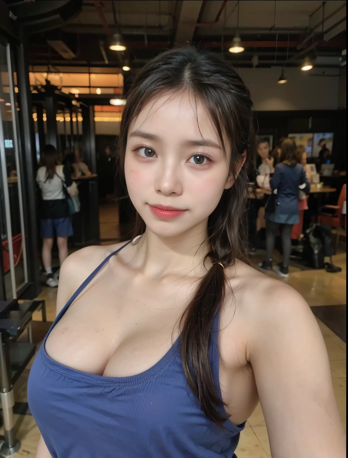 best quality, (masterpiece:1.4), (photorealistic:1.4), detailed eyes, detailed face, detailed hair, 1girl, full body, (sweaty:1.4), white skin, brown eyes, brown high ponytail hair, pink lips, car racer outfit, at car racing arena, sunny weather, (medium breast:1.1), clear sunglasses, raised eyebrows, detailed background, detailed around, Social realism, hairpods, backlighting, seating chart, sideways, Canon, 135mm, award winning, 8k
