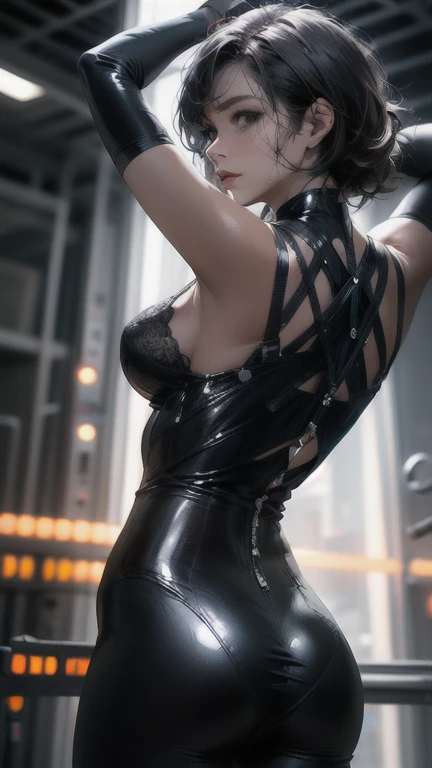 (Clothes for the upper body)、(pervert smirk)、sexy nun slave、(Cyberpunk Latex Nun Veil), (rubber)、(shiny corset)、(yoke)、((collars))、((quality))、((​tmasterpiece:1.3))、Focus Clear:1.2、(Layered pruning)、(ordinary:1.2)、( Beutiful women，perfect body figure，up looking:1.4、纤细Abs:1.2、a wet body:1.5、Highly Detailed Face and Skin Textur、詳細な目、二重まぶた、Long hairs、Cyberpunk Tokyo cityscape at neon natta, {Best quality at best},{{tmasterpiece}},{A high resolution},Original,Extremely detailed 8K wallpaper,{Extremely Delicately Beautiful},scifi style,Platinum white short hair, theatrical_cellshading,Rays_vestige,Skin glows,,Muscle tissue女,Abs,Wide hips,Sci-fi street background,it is raining,Thigh thick,Gothic, the face,Gold trim,Beutiful women,,((tmasterpiece)), ((Best quality at best)), ((offcial art)), (extremely detaild的 CG unified 8k wallpapers), ((The content is very detailed)), ((lamplight)),{{actual}},,Muscle tissue,Dark,natta,Broken,,eBlue eyes, ,largeeyes