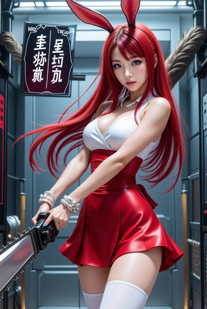 beautiful female k-pop idol, gigantic breasts, huge cleavage, her face is visible, close-up portrait, shot on sony a1, 85mm F/1. 4 ISO 100, medium format, 45 megapixel, studio lighting, softbox, high shutter speed flash photography, award-winning photograph with golden ratio composition, look at viewer