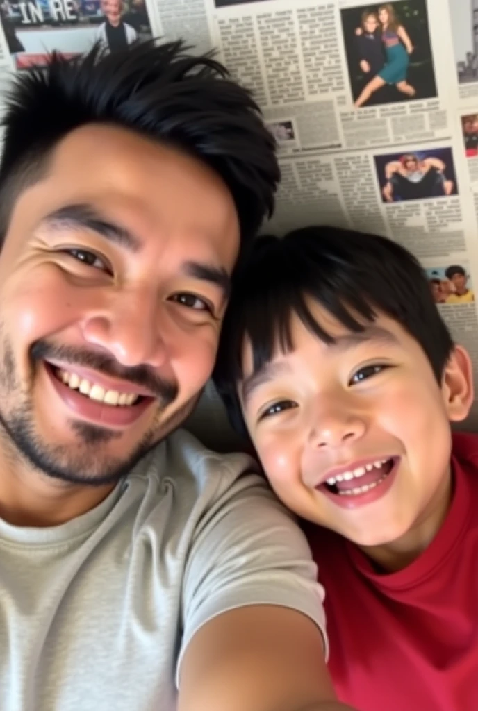 there is a man and a child in a car with a guitar, with a kid, daddy, father, selfie photo, caring fatherly wide forehead, taken on go pro hero8, john jude palencar, father with child, 2 7 years old, ruan jia and brom, selfie, picture, snapchat photo, with her long, 3 2 years old