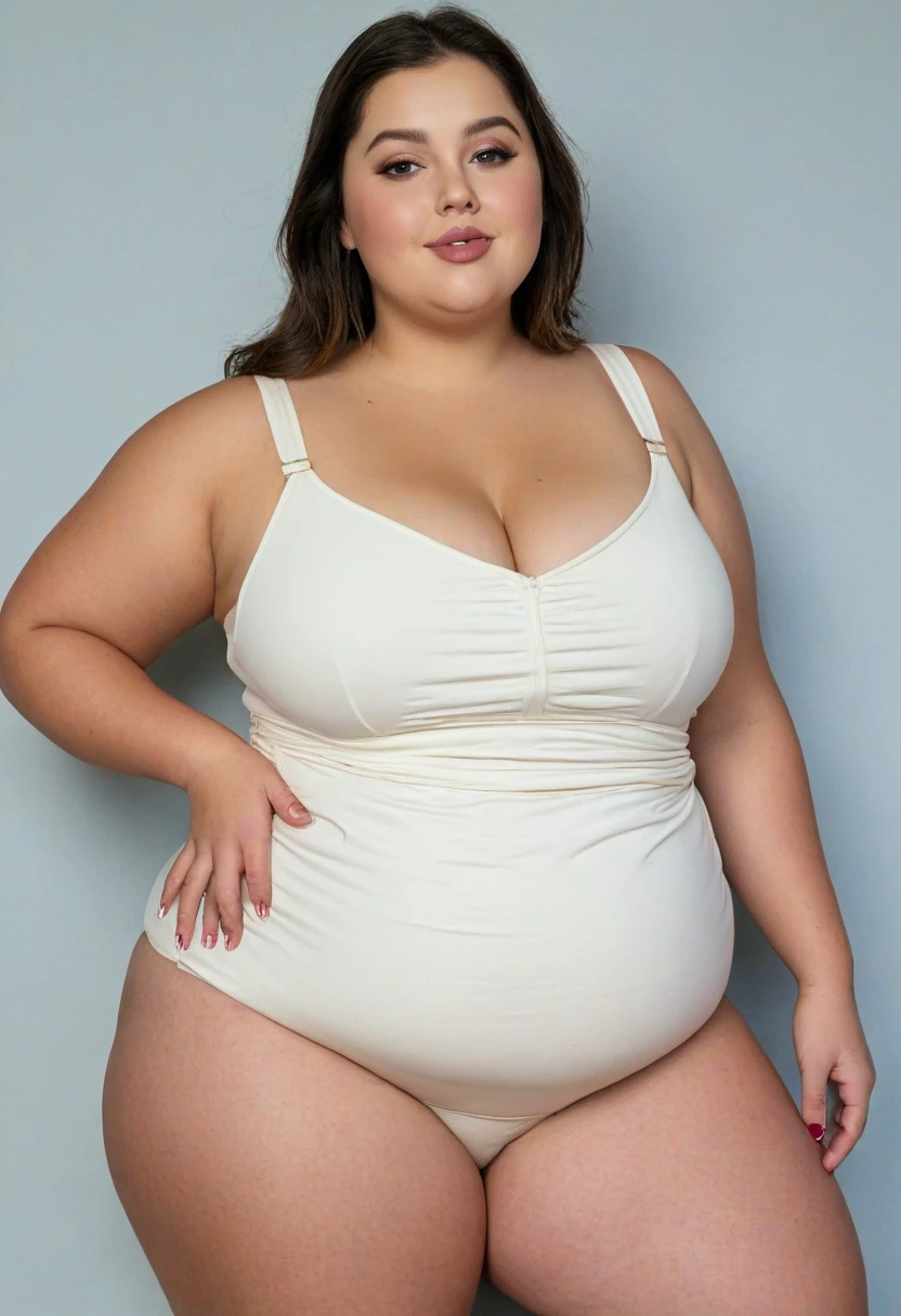 Figura central (Izquierda): Una persona muy gorda con sobrepeso, Looking forward with determination