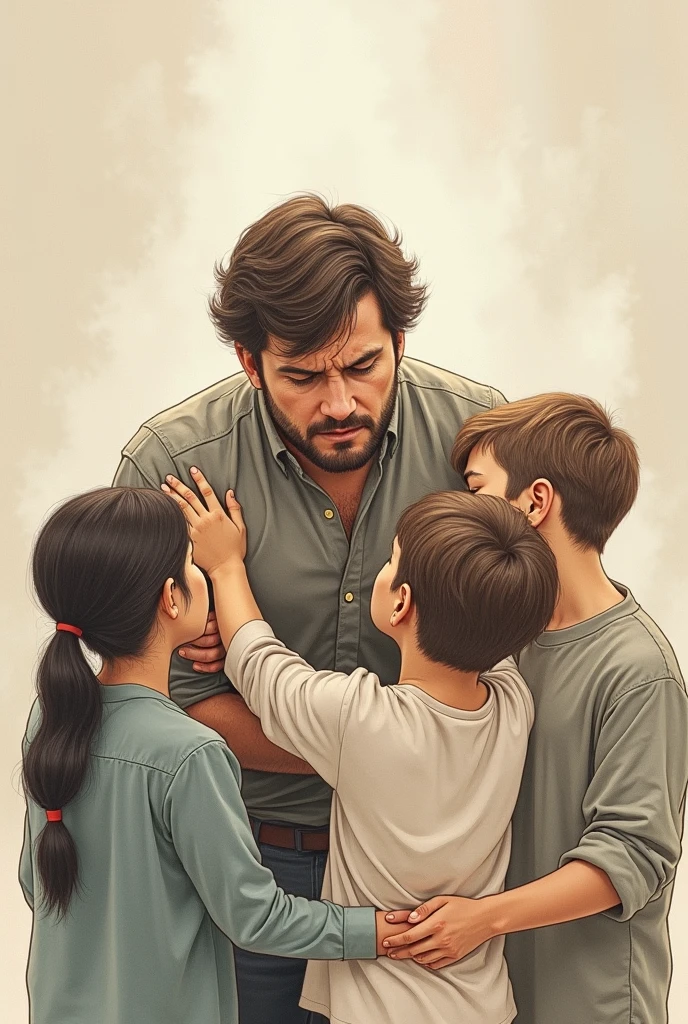 The child bows over his father in salute --auto --s2