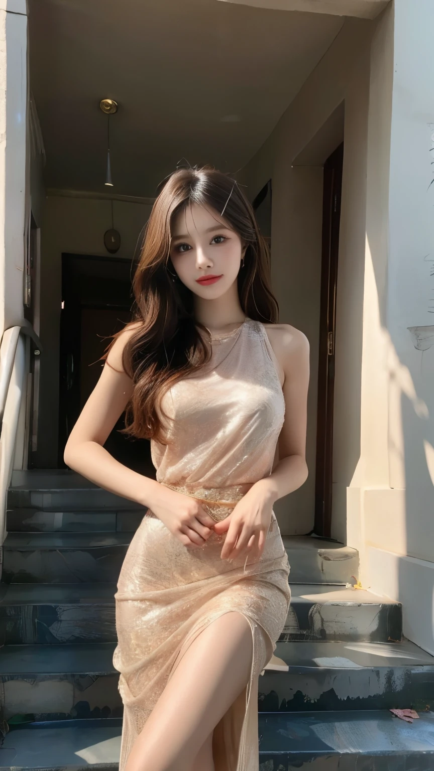 ，巨作, Best quality，8K, UltraHighResolution，cinmatic lighting，(beautifuleyes:1.1)， ((Medium view，Haut du corps))，beauty woman