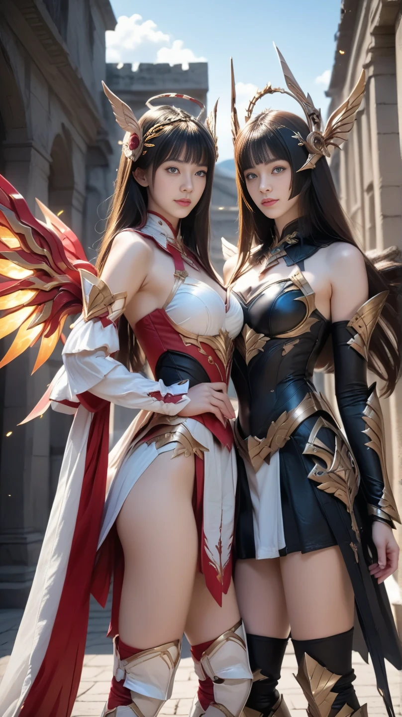 Professional , masterpiece、top-quality、photos realistic , depth of fields (Gemstone Silver Metal Body:1.9),(Matte Blackpink、Jewel Gold Weapon、(Gorgeous castle background)、(ultimate beauty girl)、(Rainbow fairy wings grow)、Particles of light、(Metal body of iridescent gemstones:1.9),Gorgeous Jewel Metal Weapons , Detailed Sword of the Brave ,( a blond) , adepta sororitas,Detail and ornate jewel crown、独奏、Brown hair、Mystical expression、(Gangle's forest background)、Beautiful Caucasian beauty、1a person、dynamic ungle,(((Diamond tiara with detail and luxury)))、a small face、Beautiful poses、(Gorgeous castle background)、huge filesize、Beautiful girl at 、Stand in the center of the screen、Thin female fingers、Straight long hair、Beautiful Caucasian beauty、(maikurobikini)、Hair fluttering in the wind、face forwards、Look at viewers、(Armpit)、Armpit、