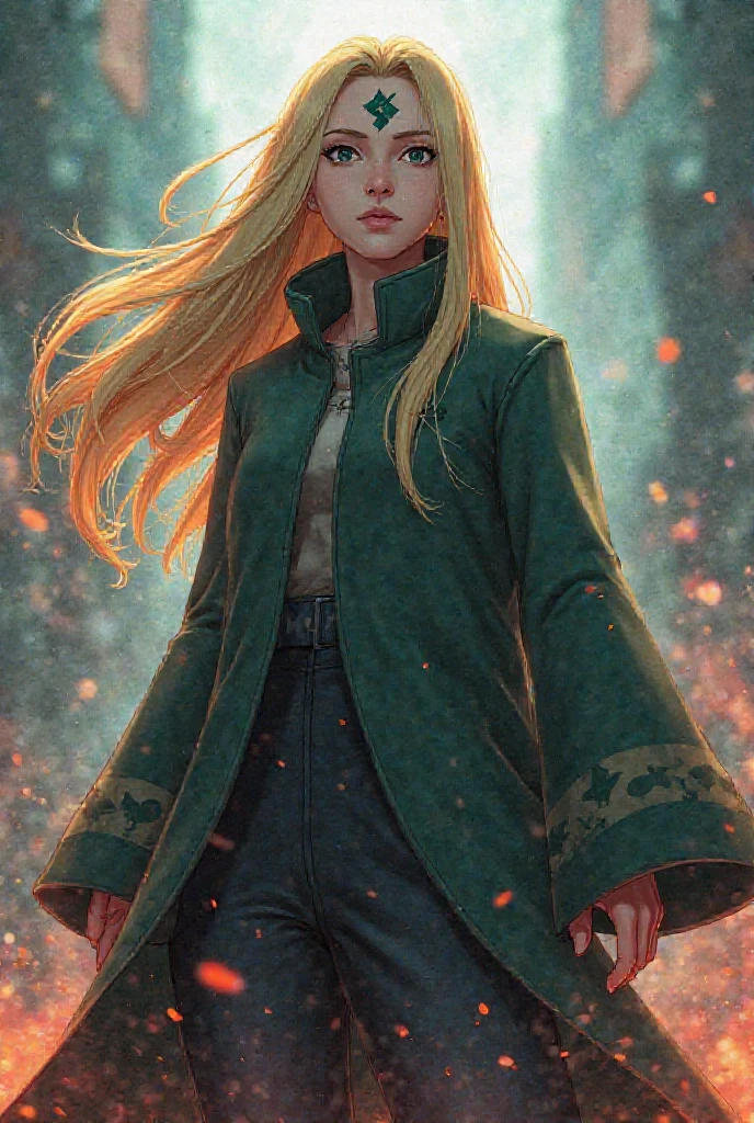 Stunning image of Tsunade Senju, photo in 8k, in cinematic action.
