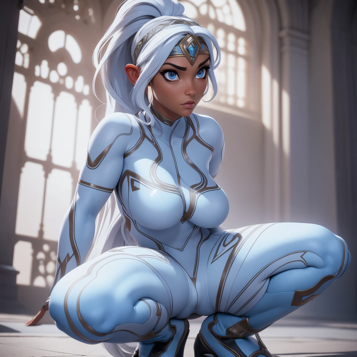 score_9, score_8_up, score_7_up Ahsoka Tano, huge breast, orange skin, thick thighs, knees, spreading legs, sexy