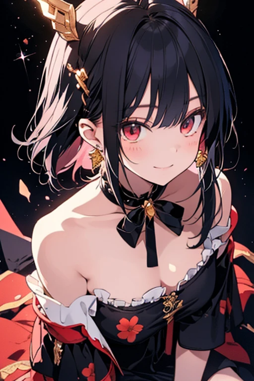 [1970s] anime, a girl 【with black straight hair ] and 【pink Big bow], in the style of[Janpan manga style],【big eyes, smiling face, , High Cold Beauty],animated
gifs,intense 【close-up], light【red and black), depictions of aristocracy, iconic pop culture references, uhd image.--ar 1:1--niji 5