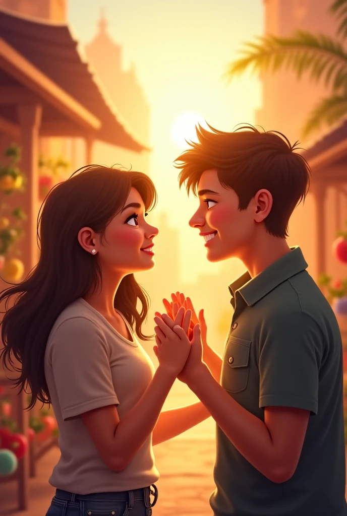 Nice person saying hi to beautiful woman 