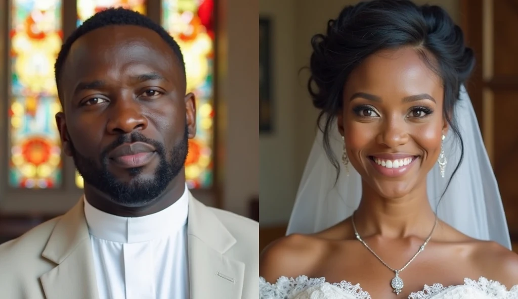 drawing of Two young BLACK Christians who were recently married