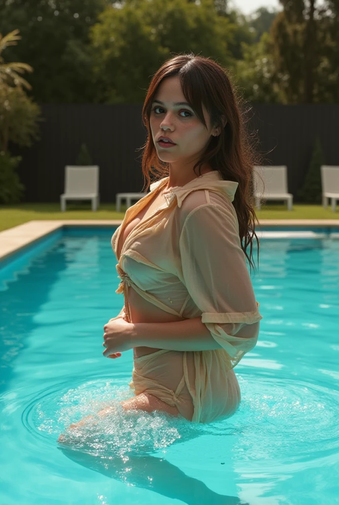 Mulher linda a beira da piscina, Meghan Markle perfect body delicate feminine, washing legs