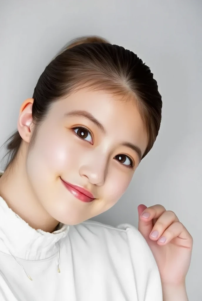 20 year old cute Japan woman, ((Extremely precise and accurate ???????:1.0)), (Highest quality realistic skin textures:1.6), clean and glowing skin, Thin Skin, mesh, (Enhances the beauty of skin texture:1.2), ((((The texture of each individual hair, long and delicate lashes, Beautifully trimmed eyebrows, Facial pores, Detail of blood vessels in the white of the eye, Thin and visible capillaries in the skin)))), (Realistic as a photo:1.4), (Very realistic:1.4), (Improvement of quality:1.4), Realistic lighting, Backlight, A gentle light that illuminates the face, Ray Tracing, Bright light, (Smoother lighting:1.05), (Improving the quality of cinema lighting:0.9), 32k, fine grain, Detailed face, (Film Grain:1.1), (Natural smile:0), Accentuates body lines, High resolution, Natural look, Kind eyes, Delicate light and shadow, Clear skin, Graceful Pose, Beautiful Eyes, Sharp details, Soft light reflection, Beautiful contours, Delicate skin tone, Natural background, Natural poses in everyday situations, Extremely fine detail, Lora Style