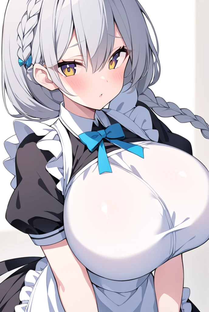 Maid,Swimwear,Big Breasts,Pregnant women,Pregnant belly,Super Breasts,Silver Hair,Gibson Tuck,Smile