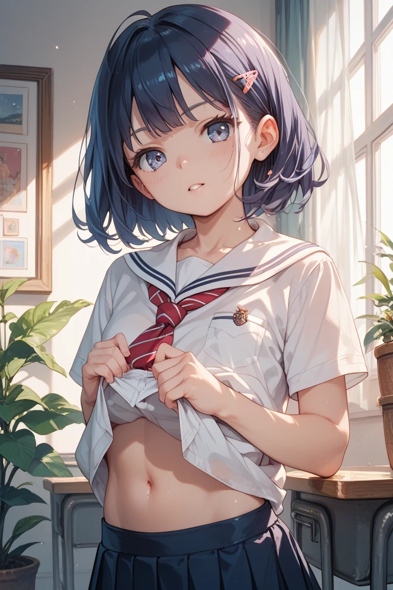 (masterpiece), (best quality), (ultra detailed),(disheveled hair),(illustration), (1girl),(10yo,child),japnese idol,smile, (blue Magical girl),(fly in the sky:1.5),(wearing a skirt:1.3),(open chest:1.7),(no bra),Fashion model, looking at viewer, (interview),magic wand, (magic school),beautiful detailed eyes, delicate beautiful face, Floating,(high saturation),(colorful splashes),(shining), focus on face,ahoge, kamisato ayaka, light black hair, hair ring,short hair, (shining), best lighting, best shadow,(camel toe:1.4),show off camel toe,standing,spread legs,(white panties)