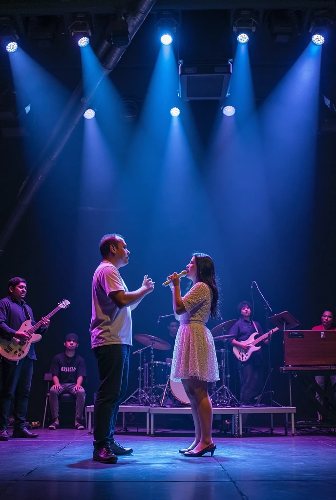 vintage vibe,street photography,retro color grading,face not change,detail face,boy and girl,singing in church