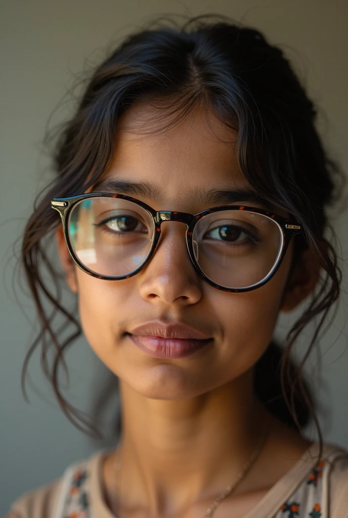 /menina branca usando oculos cabelo enrolado 6 anos indo para escola futurista