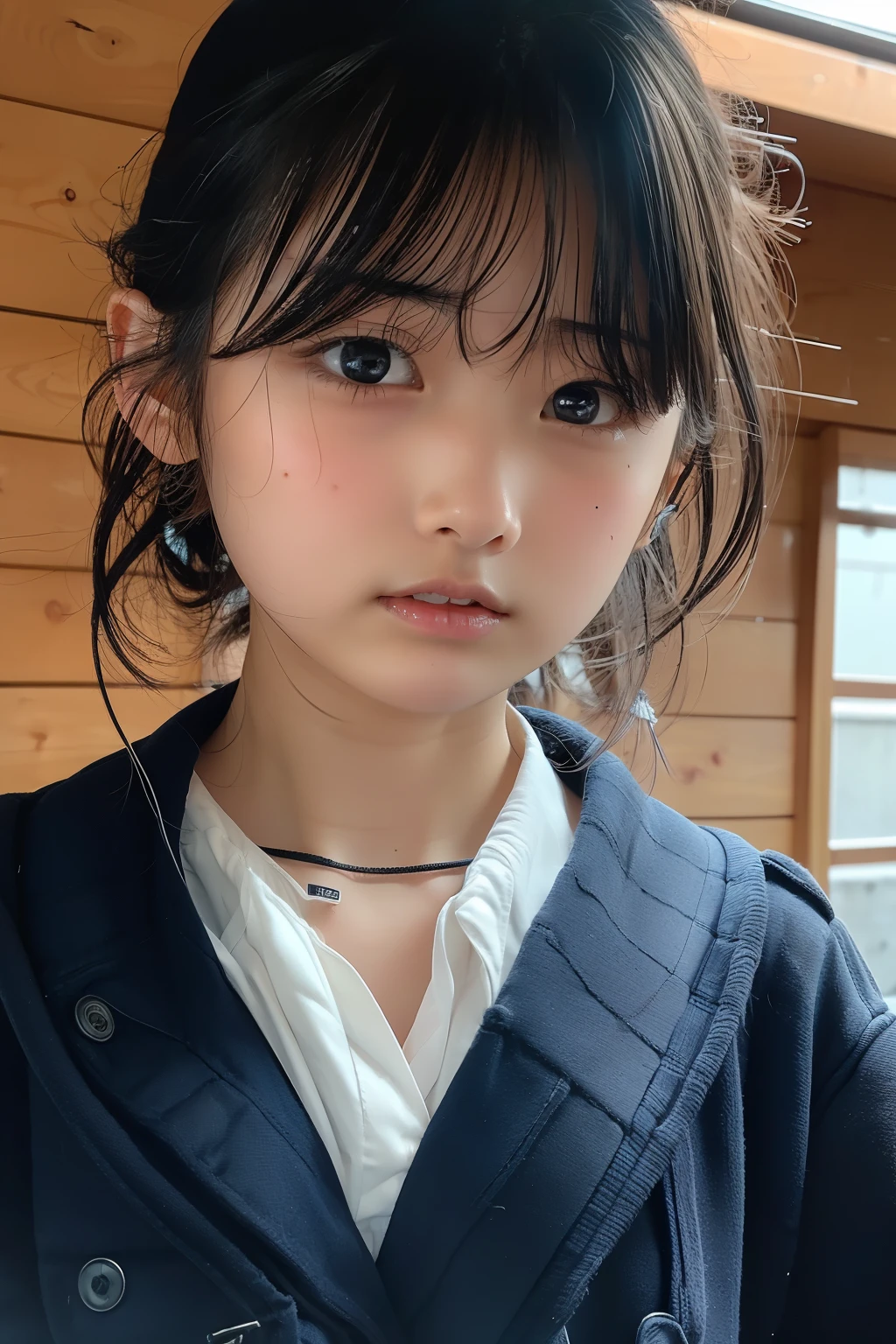 Young face, black hair、、primary school6Grade、 lori、Slender、 small 、Nipples、( tortoise shell bondage)、outline