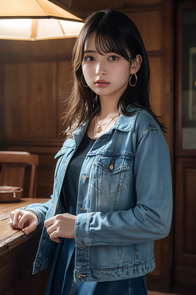 (Highest Resolution, clearly_image), Highest quality, masterpiece, Very detailed, Semi-realistic, A woman with shoulder-length black hair, Dark Eyes, mature, mature woman, Royal Sister, sexy, short hair, Triple Van, Light blue uniform, Light blue jacket, soldier, Light blue uniform, Fighter Frontline, future, sf, universe、good、Panty thighs