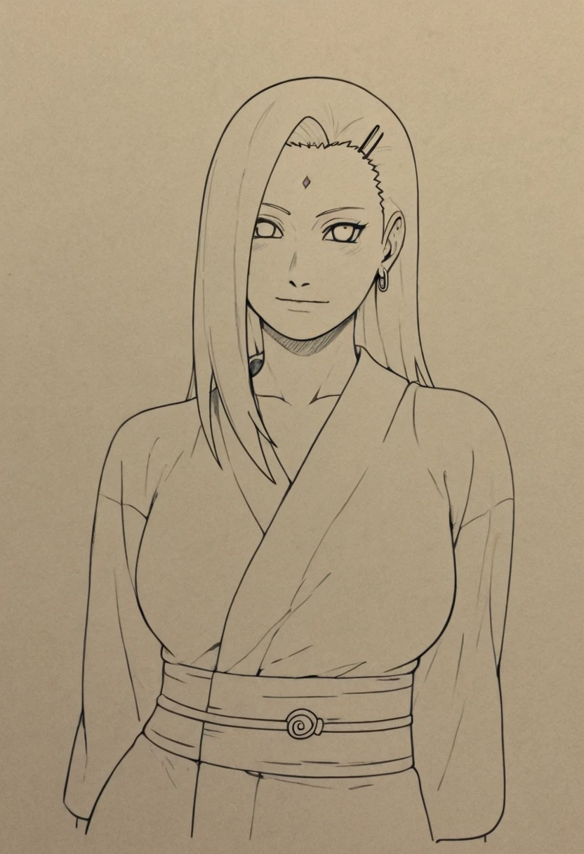 1old woman,(((solo))),50 years old,(no hair on the forehead),(white background,line drawing),(naked),long hair,white hair,angry