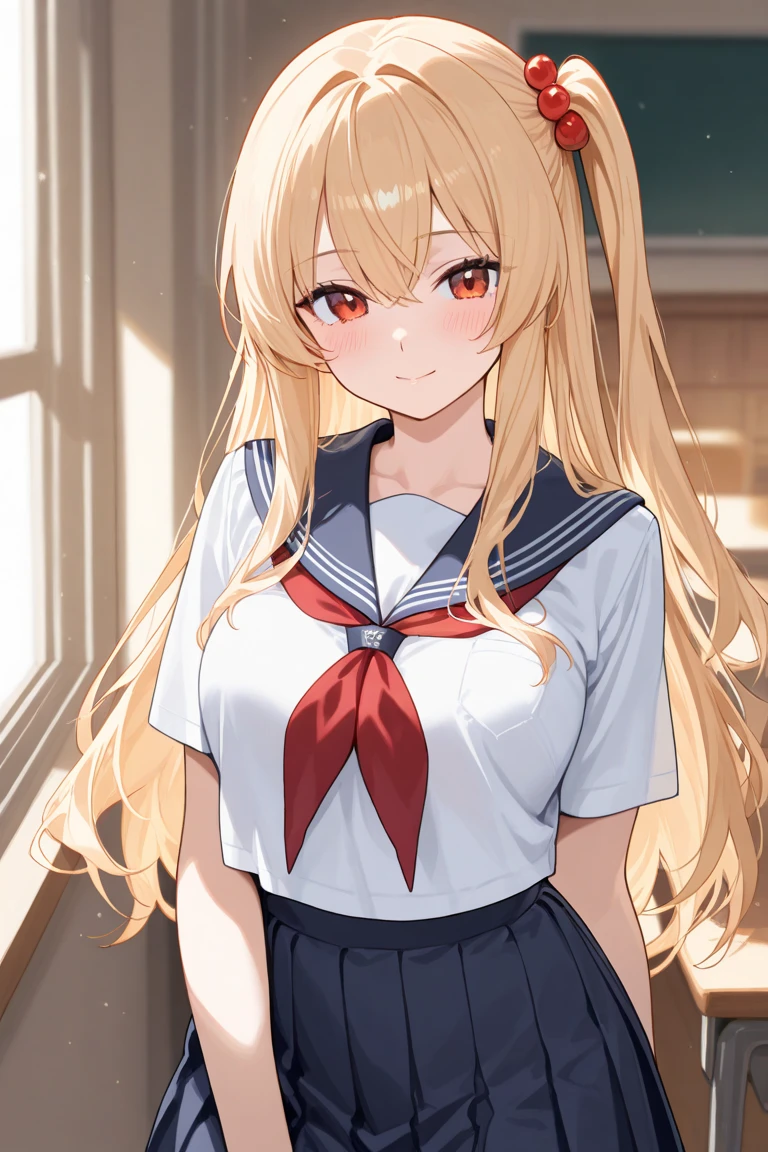 (masterpiece, best quality, highly detailed, ultra detailed, high resolution, absurdres, 4K, 8K:1.2),
BREAK,shimakaze uniform:1.5, 10 years GIRL,Blonde_HAIR,(RED Ribbon on HAIRband:1.2)