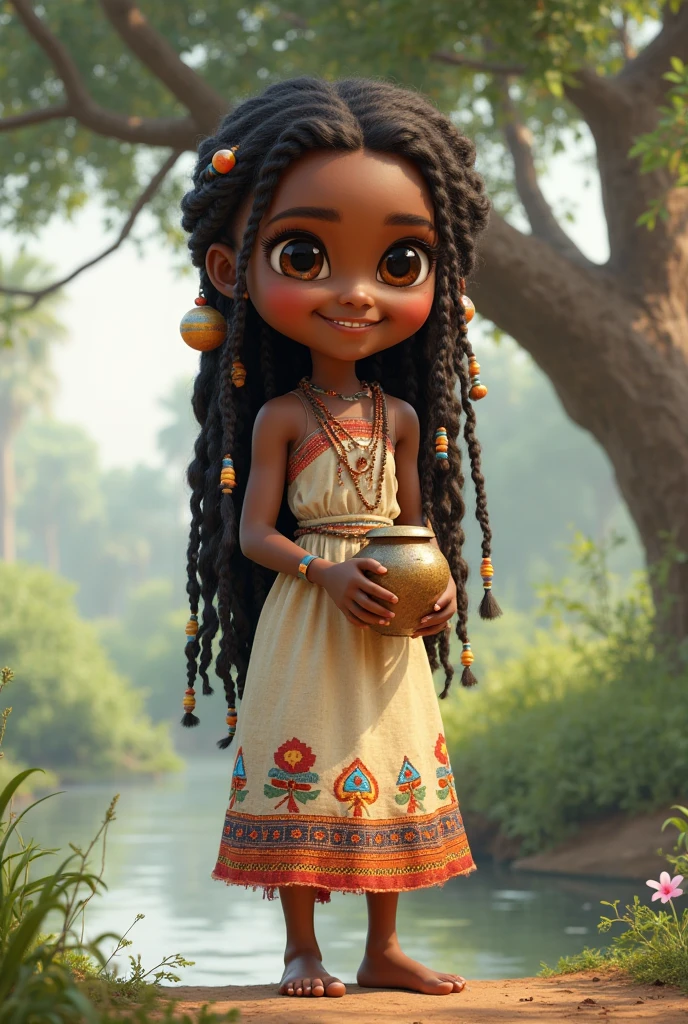 Tamil girl with african dress and tajmahal Baground