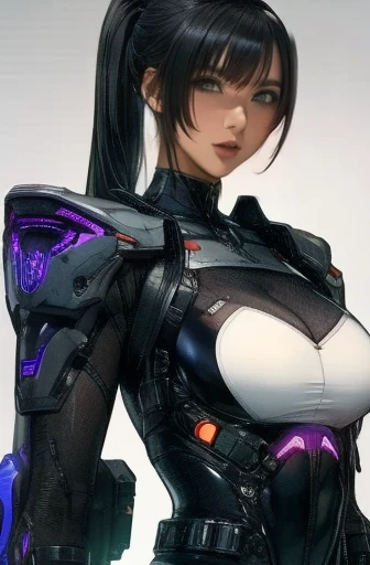 1woman, Kamen Rider Black Day, masterpiece, perfect body, perfect face, ultra realistic, ultra detailed, downblouse low claveage eksposed her very huge breast,metalic armor, crome boots