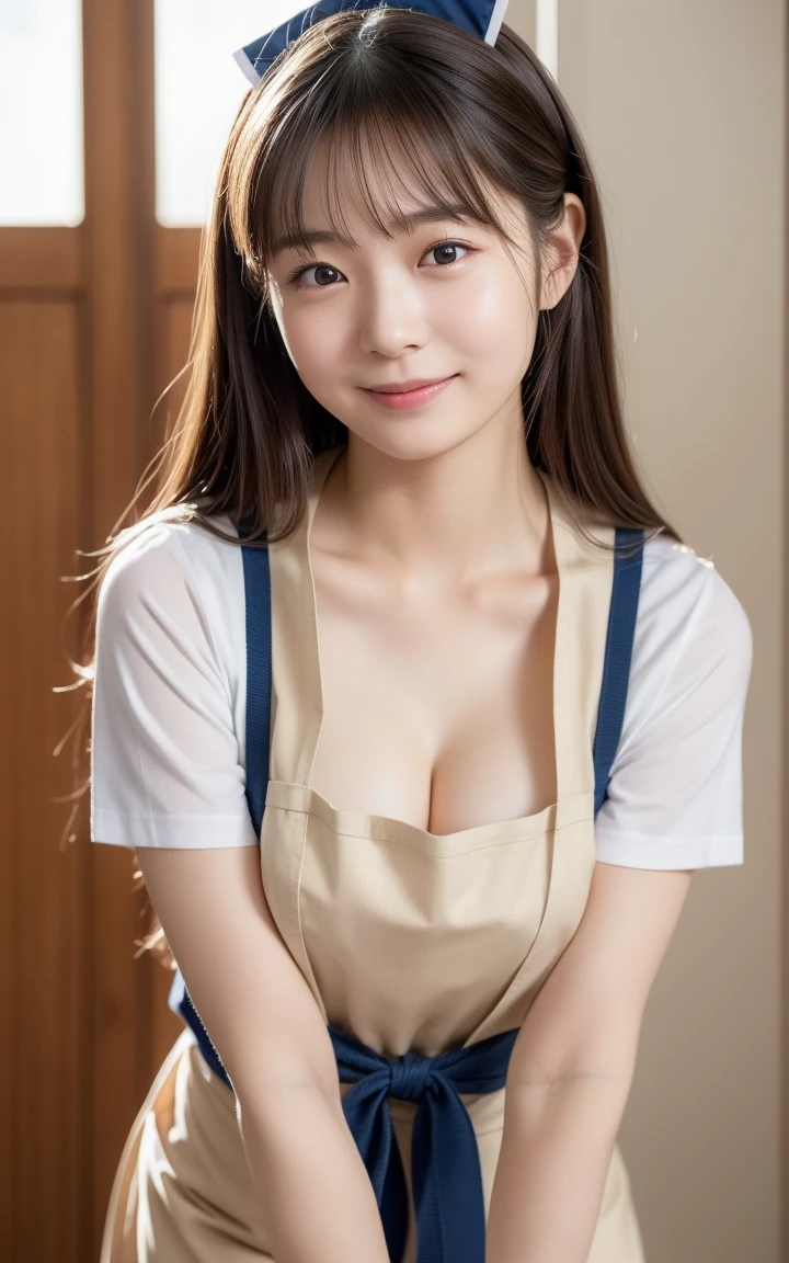 (dynamic angle:1.3, front view:1.1, breast focus:1.3, from above:1.1), (dynamic posing:1.2, sexy posing:1.2), (seductive smiling:1.3), ((holding Pasta on a plate,Taking the pasta out of the pan, worried about the outcome:1.2)),highest quality、(real、photorealistic:1.4),(ultra high resolution, 8K RAW photo, clear focus), best qualtiy, natural lighting, field depth, (Bright pupils, detailed beautiful eyes, high detailed face), Red lip, (tight focus:1.2), a girl 22yo old, Wearing a pastry chef uniform:1.3 , Thicc, thin breast, long hair, blue eyes,garter stocking, cleavage:1.2, midriff, black shorts, black thighhighs, thigh strap, pretty girl, (highly detailed beautiful face and eyes,firm breasts),real skin,((black,hair,long pony tail hair)),thin pubic hair,cute,lovely, detailed eyes,(double breasted:1.0,under bust:1.0),(with sparkling eyes and a contagious smile),open mouth, Looking at Viewer,A scene of make cooking Cakes in the kitchen