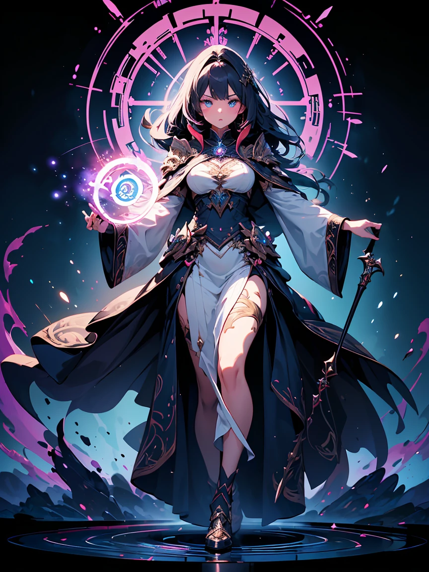 Outrageous resolution、masutepiece++,top-quality++,ultra-defined++, ultra-defined++,4K++,8K++,(Background Focus)++, Highly detailed, Viewer's Perspective、（（Countless magic circles））++、((１Uncle of the Wizard of Men))++, ((Wearing a full-body gorgeous black robe that covers her face)), ((((Wearing a full-body gorgeous black robe that covers her face))))++++,（Merlin the Wise）、(((A muscular wizard uncle)))+++,(((Countless magic circles)))++++,（Countless magic circles）、((Ferocious smile))+ +,((Muscle Mukimuki) ++,((Muscular muscular))++,(Countless magic circles) +,（Sharp eyes）、（（Blackbeard））++(A dark-haired)、（The long-haired）、（The long-haired）、（Purple eyes）、(Super shiny hair and skin), (Sunlight),((Beautiful)), +, A lively smile, Perfect eyes, Perfect hands, Perfect nose, Magic Battle Dark, Bright atmosphere, (wet effect) +, (light effect), (Cinematic Light) + , (Like a movie of light) +