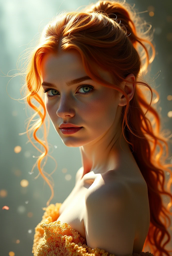 (masterpiece, best quality) beautiful face redhead haired woman, naked, hyperrealistic , realistic , school girl, cute , amouranth, redhead, red head, better known as amouranth, she is redhead, redhead woman, beautiful redhead woman, short redhead, full subject in shot Playful, NSFW, fit, skin_tight, NSFW, detailed face, intricate details, realistic, photorealistic, 8K, masterpiece, vibrant colors, dynamic lighting, cinematic composition,