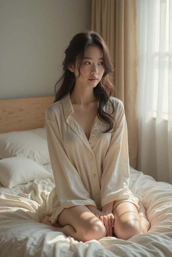 (RAW photo, best quality),(realistic, photo-realistic:1.3),extremely delicate and beautiful,Amazing,finely detail,masterpiece,ultra-detailed,highres,best illustration,best shadow,intricate,depth of field,
1girl,(long legs:1.2),long hair,messy hair,(((soft lighting:1.4))),(pale skin:1.4),
sharp focus,volumetric fog,8k UHD,DSLR,high quality,(film grain:1.4),Fujifilm XT3,
<lora:JPY-06:0.6>,<lora:FilmG2:0.6>,