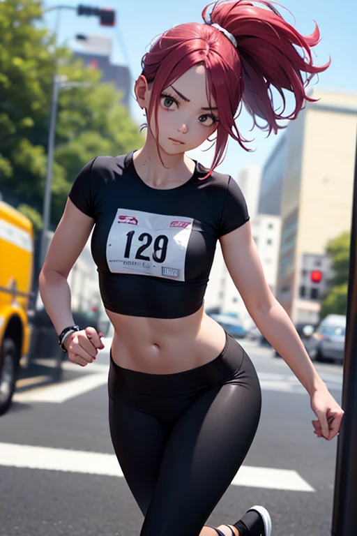Envision a vibrant scene where an energetic anime girl takes to the streets in a spirited jog, wearing a stylish sports bra and a flouncy short skirt. The creative lighting style enhances the dynamic atmosphere, casting a captivating glow on her as she moves with determination. Meticulously detailed and rendered in astonishing 10k high resolution, this artwork seamlessly blends the art mediums of digital painting, motion capture, and street photography. Drawing inspiration from the styles of Anime, Realism, and Urban Contemporary, it portrays the vivacity and confidence of an anime girl embracing her fitness journey amidst the bustling streets, with her short skirt adding a touch of flair and youthful charm.