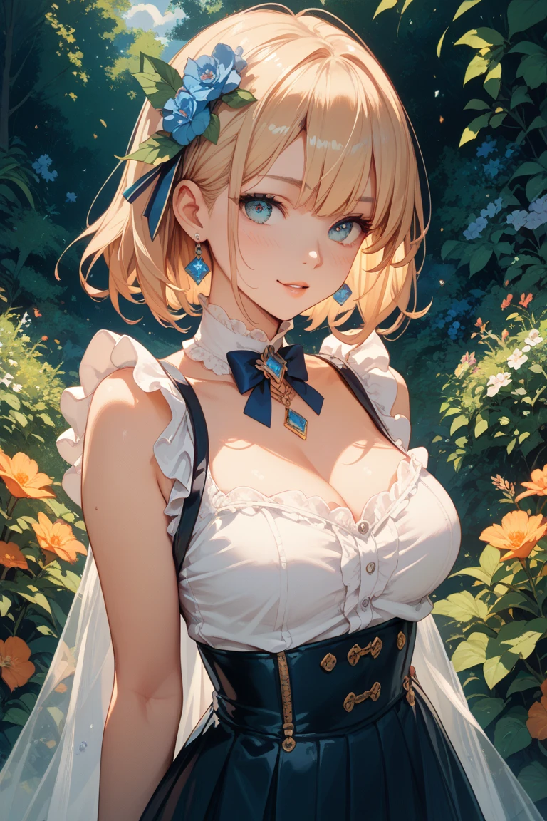 (Best quality, 8k, 32k, Masterpiece, UHD,:1.2),RAW, human, 1girl,ultra cute , ultra cute, natural lighting, transparent shining eyes, 20yo, medium breast ,femur, fair complexion , flushed face, ,Homemade Country Dress,long-sleeved dress in muted colors, Handmade apron for practicality and style, sturdy fabrics like cotton, Happily Smiling, ((wariza)), on sofa, emerald green, From the front and above, Closeup shot, Cleavage Cutout, blonde ponytail, arms between legs, emphasizing the Cleavage, breast shot