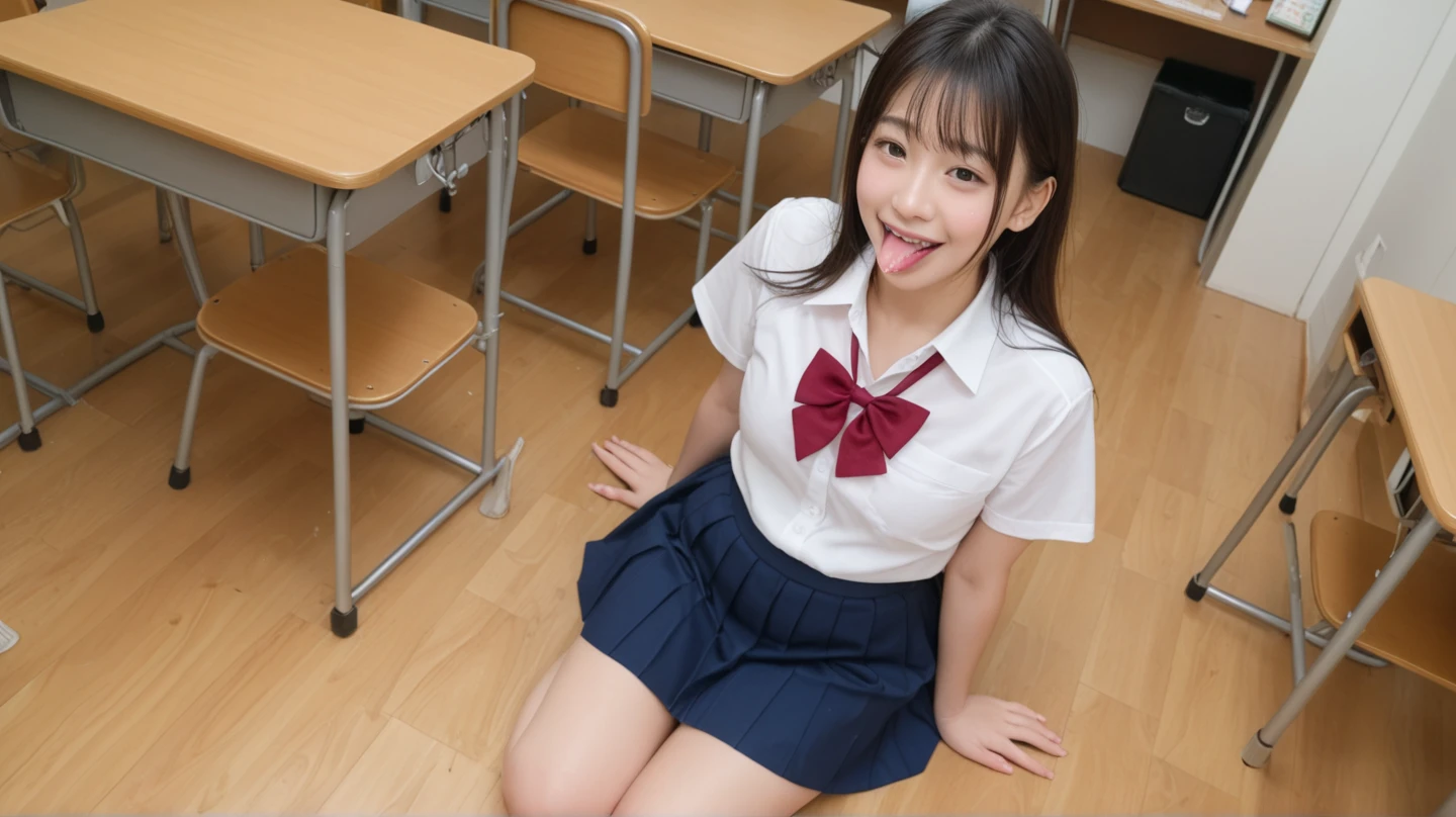 (2Split Photo:1.3)、Magazine Cover:1.3、Japanese,10 years old,Innocent face,Teenage Girl,cute,Primary school students,Private elementary school,uniform,Carrying a small red backpack,Summer clothes,Sitting、front、Cute smile、Laugh with your mouth wide open、((Semen dripping from the mouth:1.2))、Mouth full of semen:1.5、A lot of semen on the tongue、((Cloudy, thick semen))、whole body、Full Body、Semen dripping from the genitals、You can see the nipples、Not wearing a bra