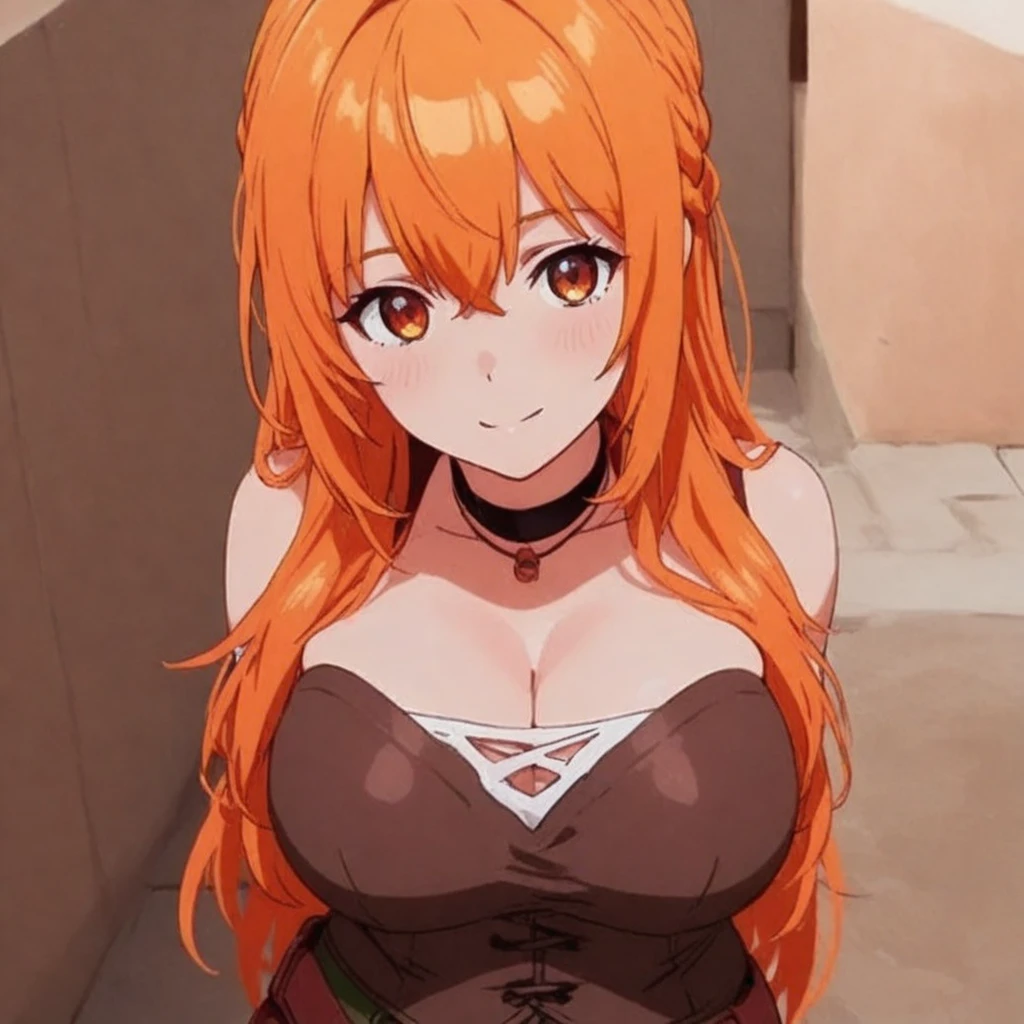 (masterpiece, best quality), female adolescence, firm, inuit, emerald eyes, torn ears, hawk-like nose, round chin with cleft, narrow jaw, triangle face shape, wrinkles, ginger curtain bangs hair, amusement wearing sundress, mesh top, , sitting cross-legged, sitting cross-legged with a flirtatious smile, exuding charm and elegance, intimate lighting, focused lighting on the characters' faces, highlighting their emotions and connection, a sunny beach, with families building sandcastles and enjoying the ocean