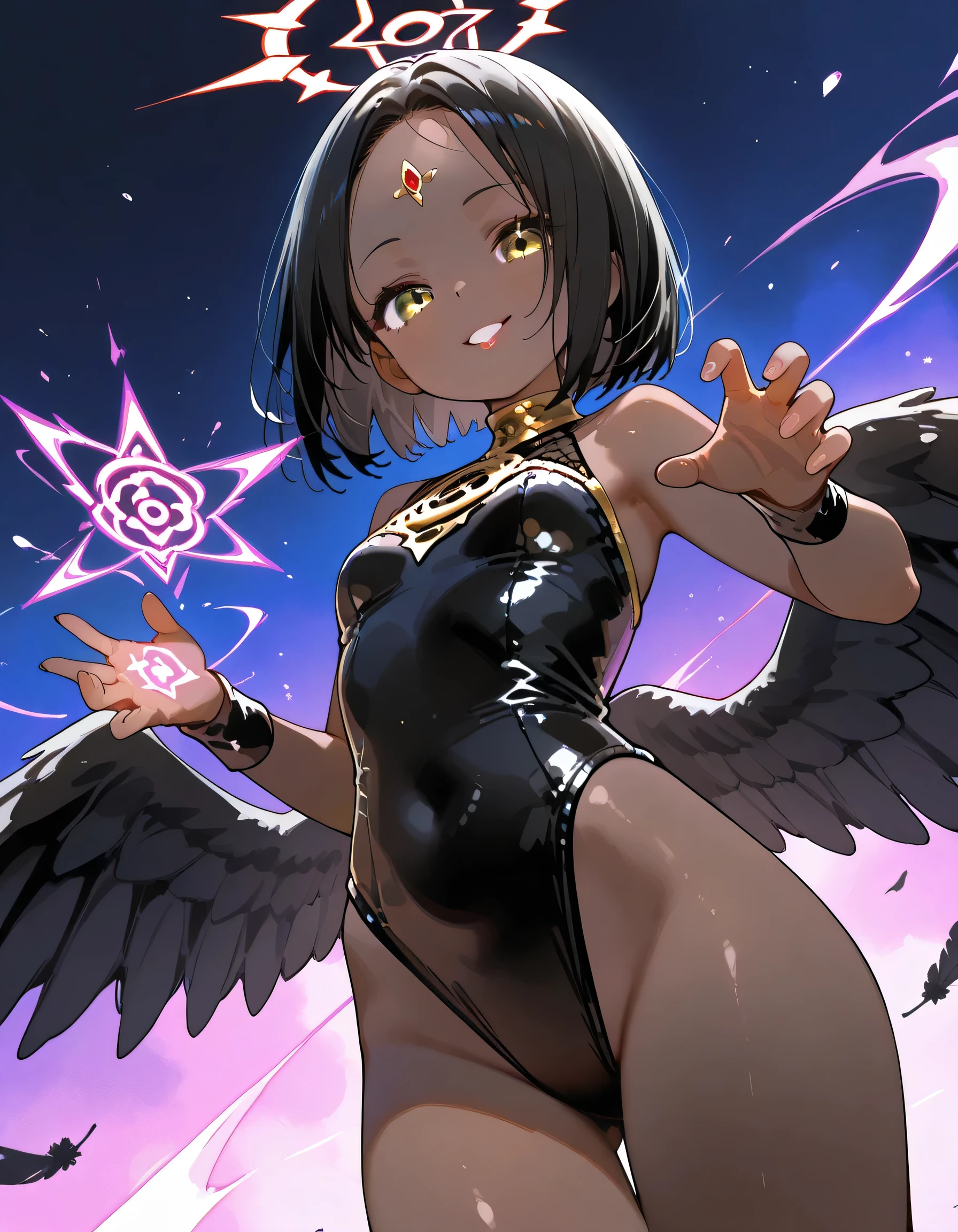 masterpiece,best quality,super detailed,1 girl,full-face brasched,(pubic hair:1.4),(shorthair:1.3),black hair,Nude,small hoobs,simple background,standing, attention,open eyes,Completely naked,