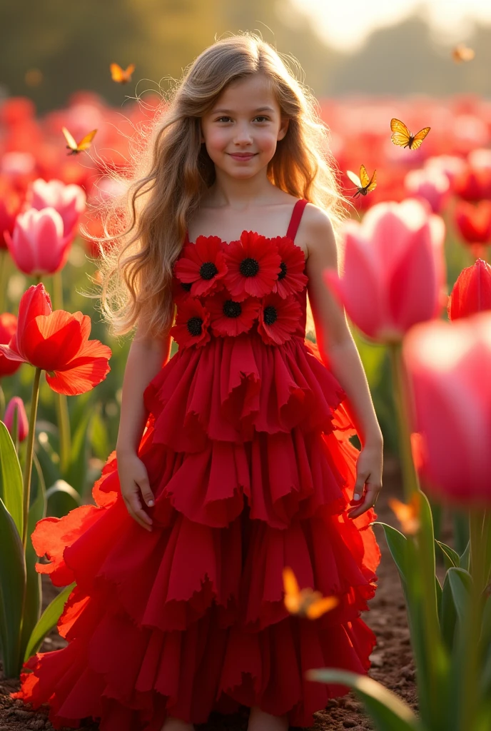 there is a little happy girl in a red and white dress holding a bouquet, girl in flowers, picking flowers, holding flowers, picking up a flower, girl standing in flower field, girl standing in a flower field, flowers on heir cheeks, girl in a flower field, portrait of girl in flower field, girl walking in forest, girl with a flower head. --v 6 --s 1000 --c 20 --q 5